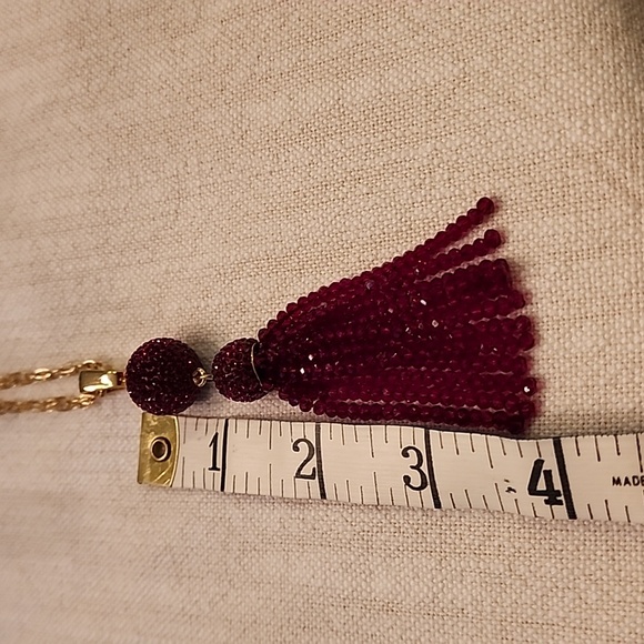 Talbots long Ruby red tassel necklace - Picture 4 of 4